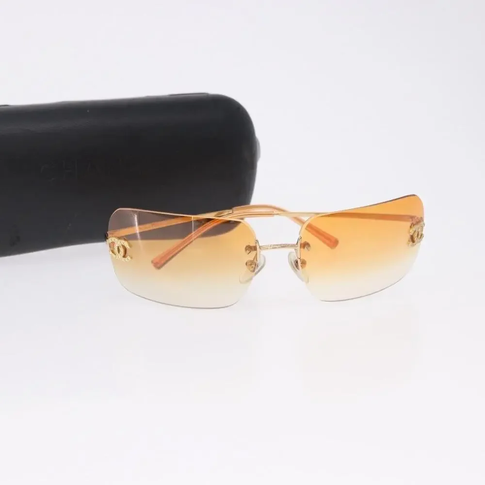 Chanel CC Metal Sunglasses Gold